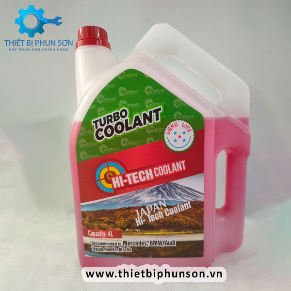 Nước giải nhiệt động cơ Hi-Techcoolant đỏ - Can 4 lít ( Dùng cho xe con - Xe container - P30)